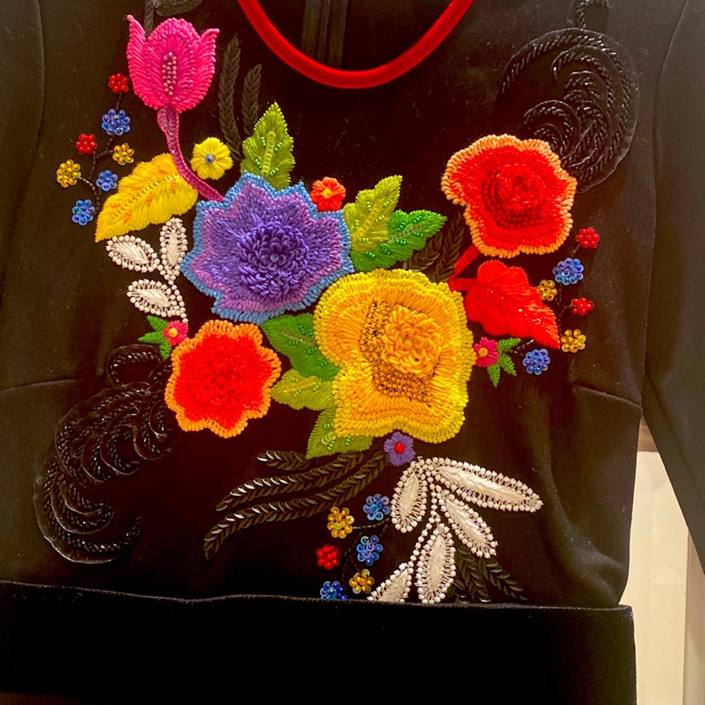 Just Cavalli dress. Made in Italian. Size Italian 40. Embroided. Never worn